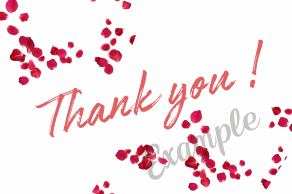 Thank you Card - Red Rose Petal 1