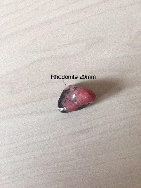 Gemstone Rhodonite with hole at the top 25x12mm