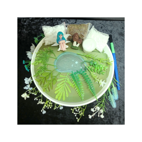 Fairy Garden Kit Large with Pond Blue White