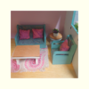Doll House Lounge View 1 Dollhouse Large Pink and Teal